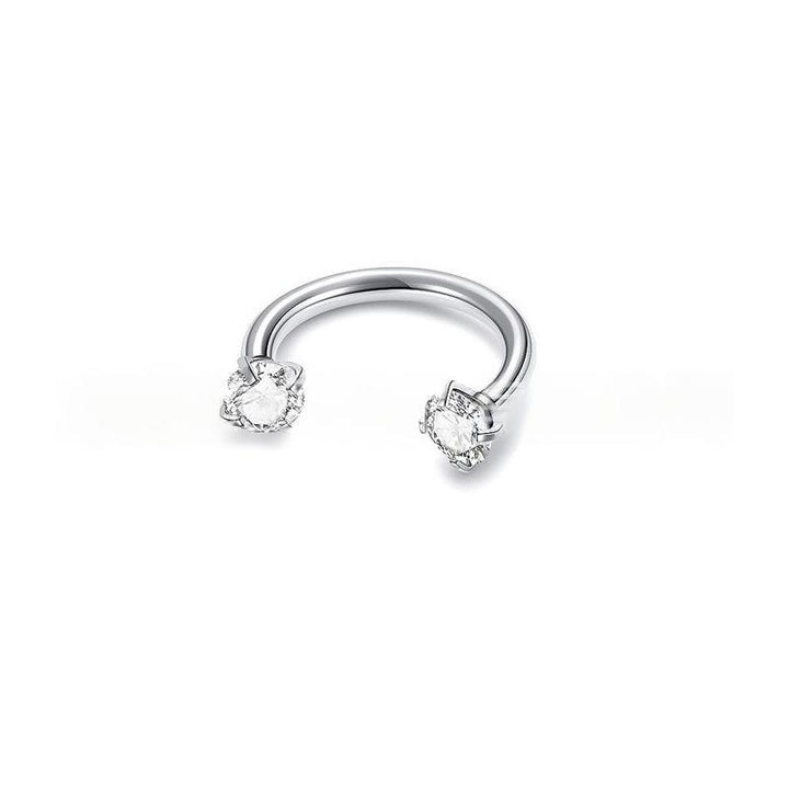 Piercing Jewelry Round Double-Zircon Nose Ring