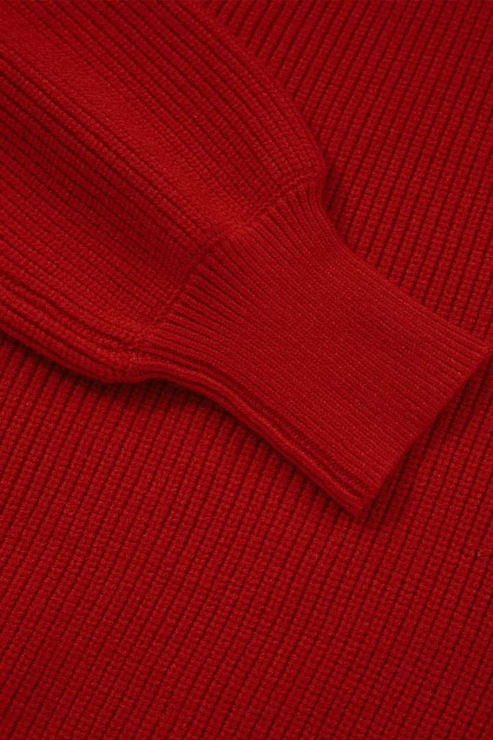 Lantern Sleeve V Neck Knot Back Sweater
