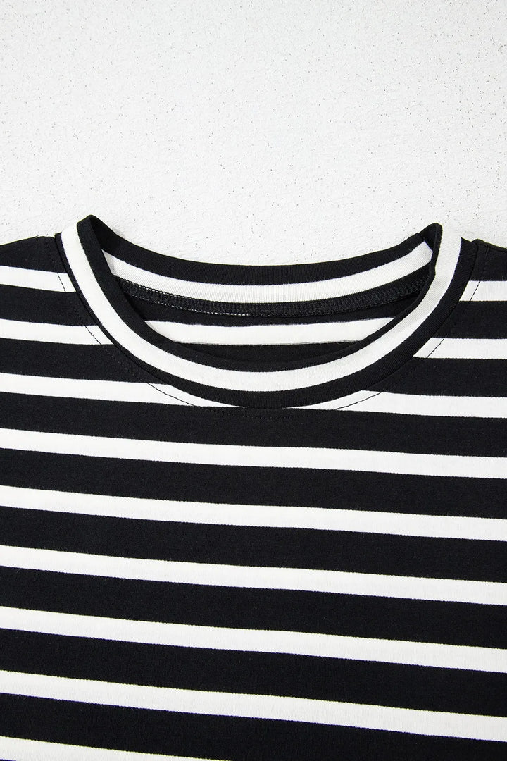Striped Short Sleeve Top and Shorts Set