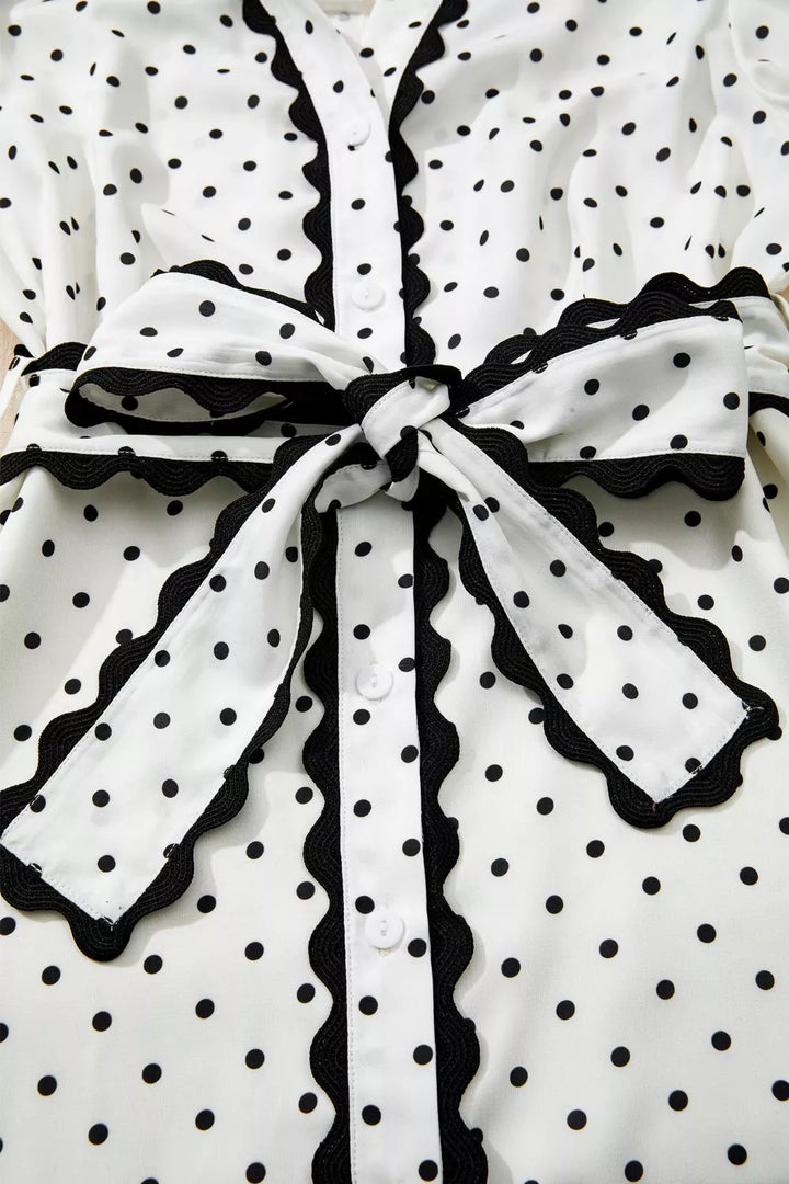 Polka Dot Half Sleeve Midi Dress