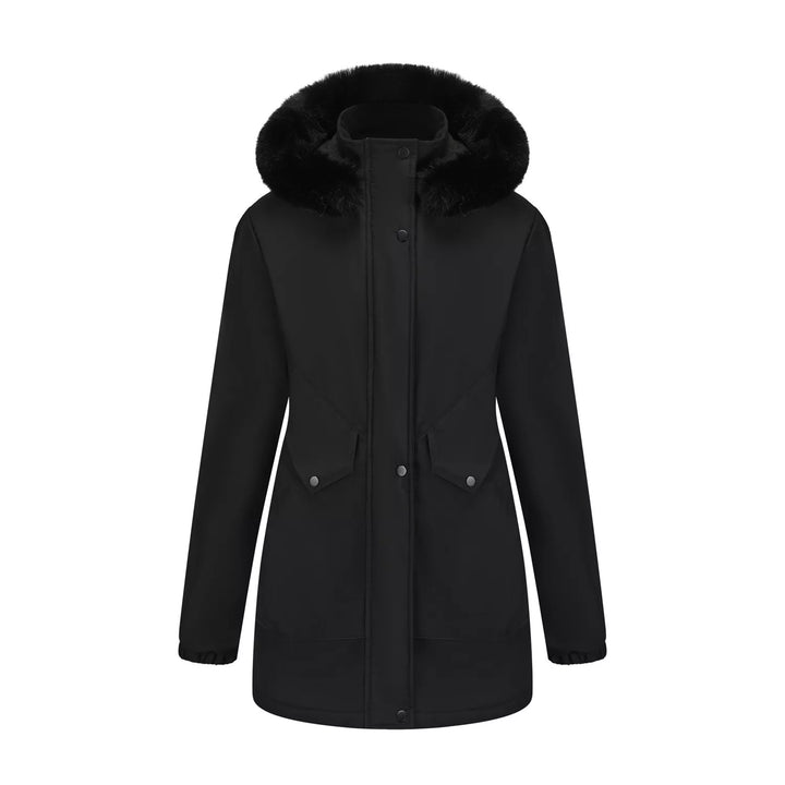 Full Size Fur Hooded Warm Winter Parka Outerwear Plus Size