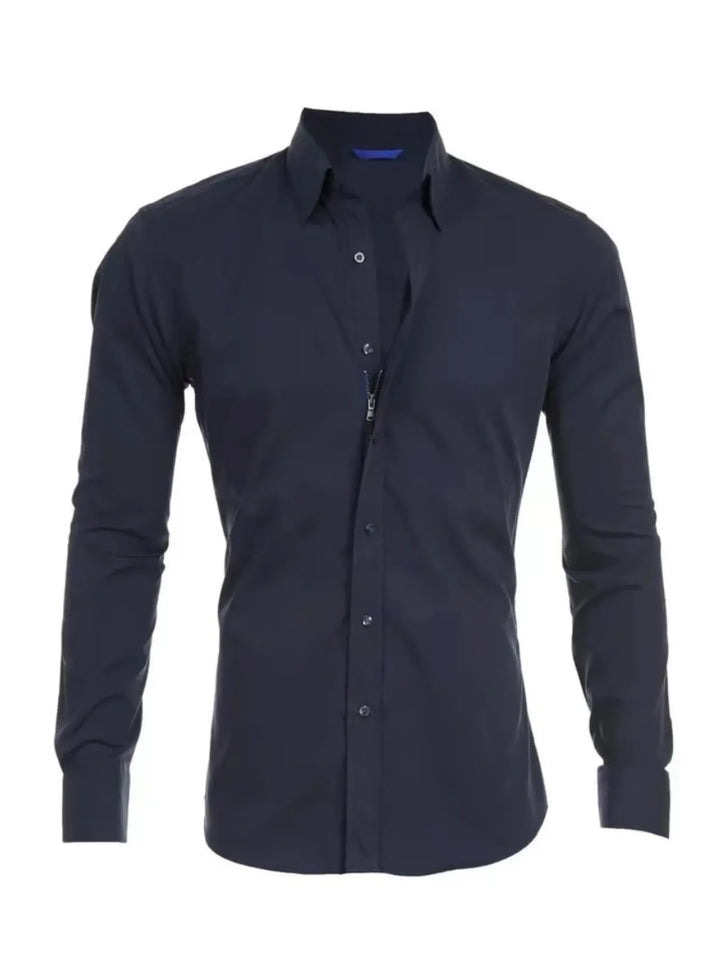 Men's Full Size Classic Button-Down Long Sleeve Business Shirt Plus Size