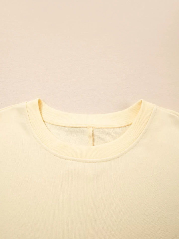 2 in 1 Faux Two Piece Patchwork Round Neck Sweatshirt