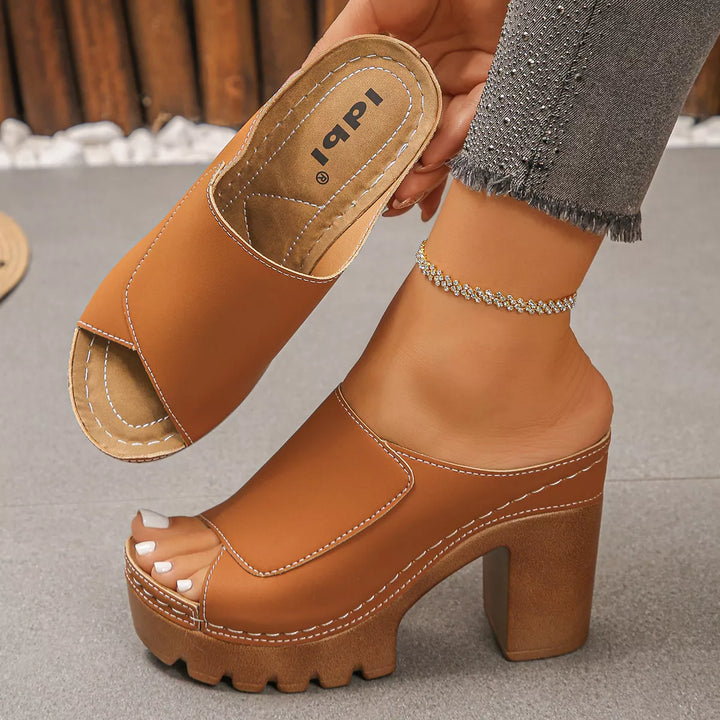 Open Toe Block Heels Sandals