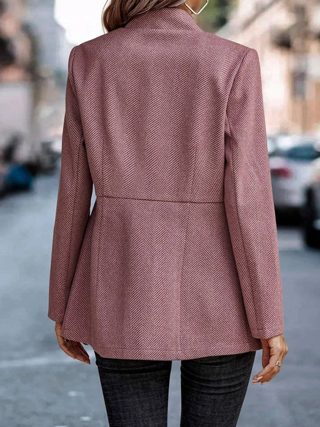 Slim Fit Open Front Blazer