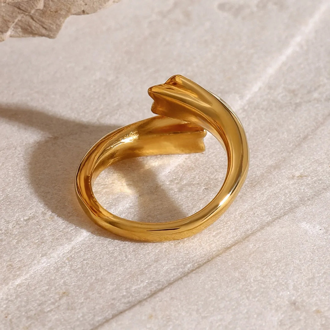 Star Crystal Gold Adjustable Ring