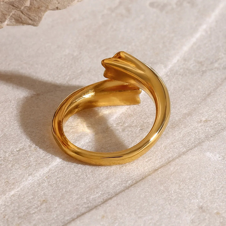 Star Crystal Gold Adjustable Ring