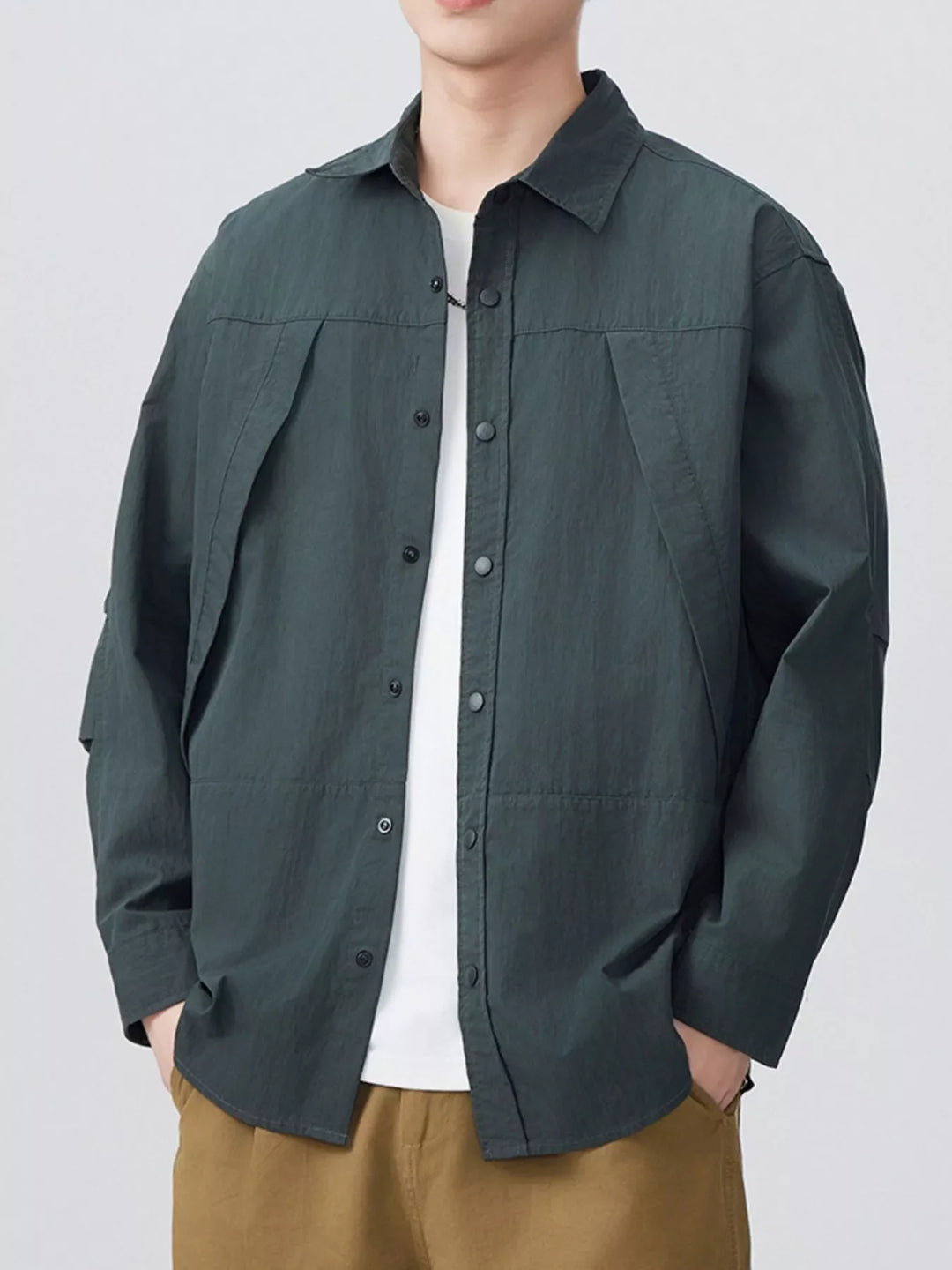 Men's Plus Size Button Up Long Sleeve Shirt