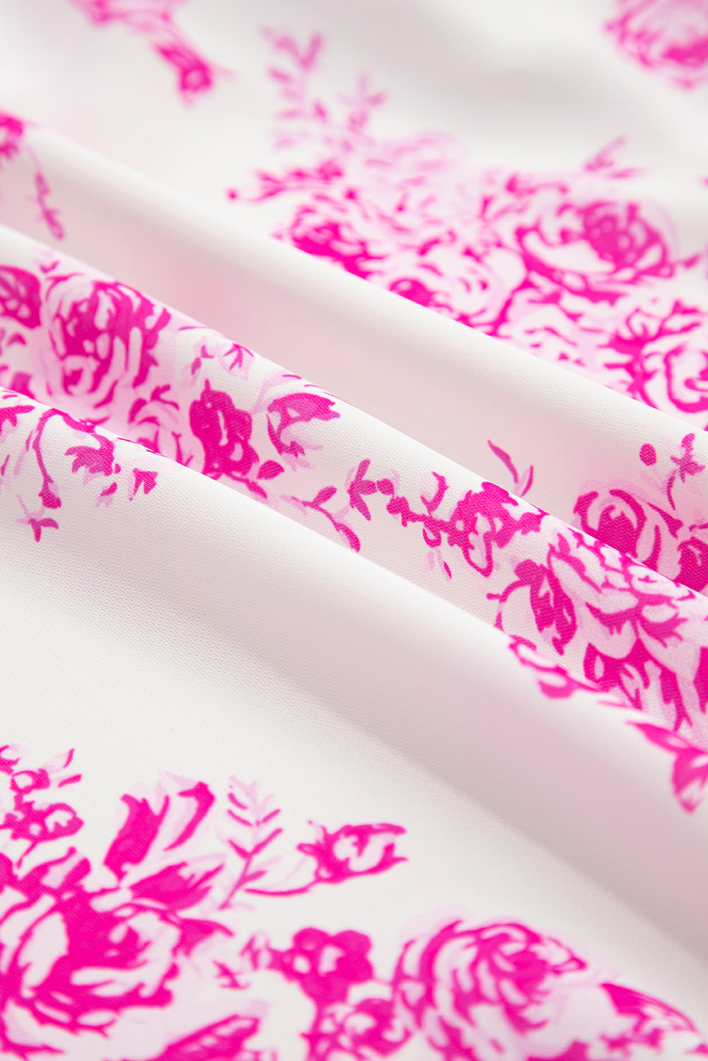 Jupe longue fendue à volants taille haute à fleurs style bohème rose
