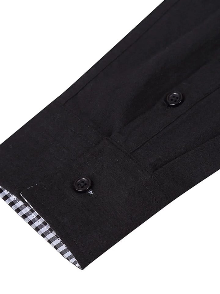 Men's Button-Down Shirt with Gingham Contrast