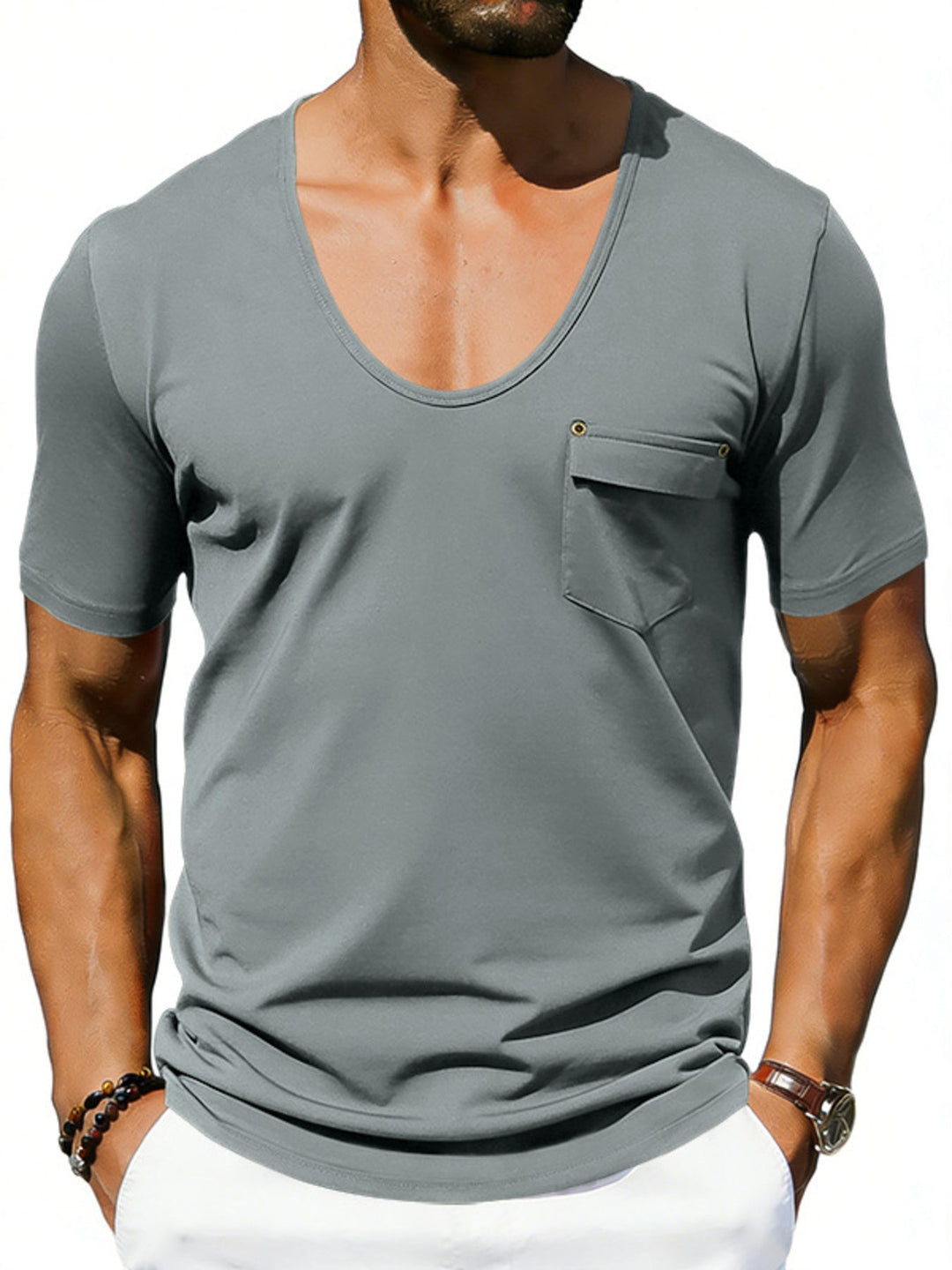 Men's Full Size Short Sleeve Pocket T-Shirt Plus Size