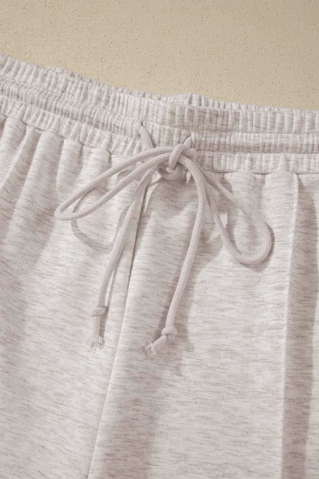 Light Grey Plus Size V Neck Polo Tee Drawstring Loose Pants 2pcs Set