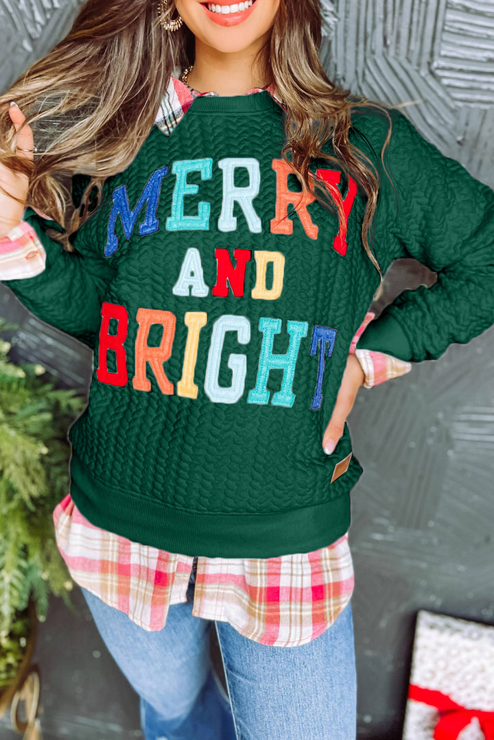 黑綠色 Merry And Bright 麻花針織套頭衫