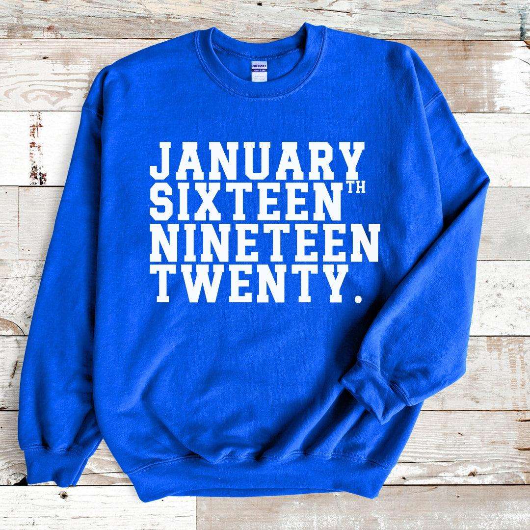 Vintage January Sixteenth Crewneck Pullover Sweatshirt