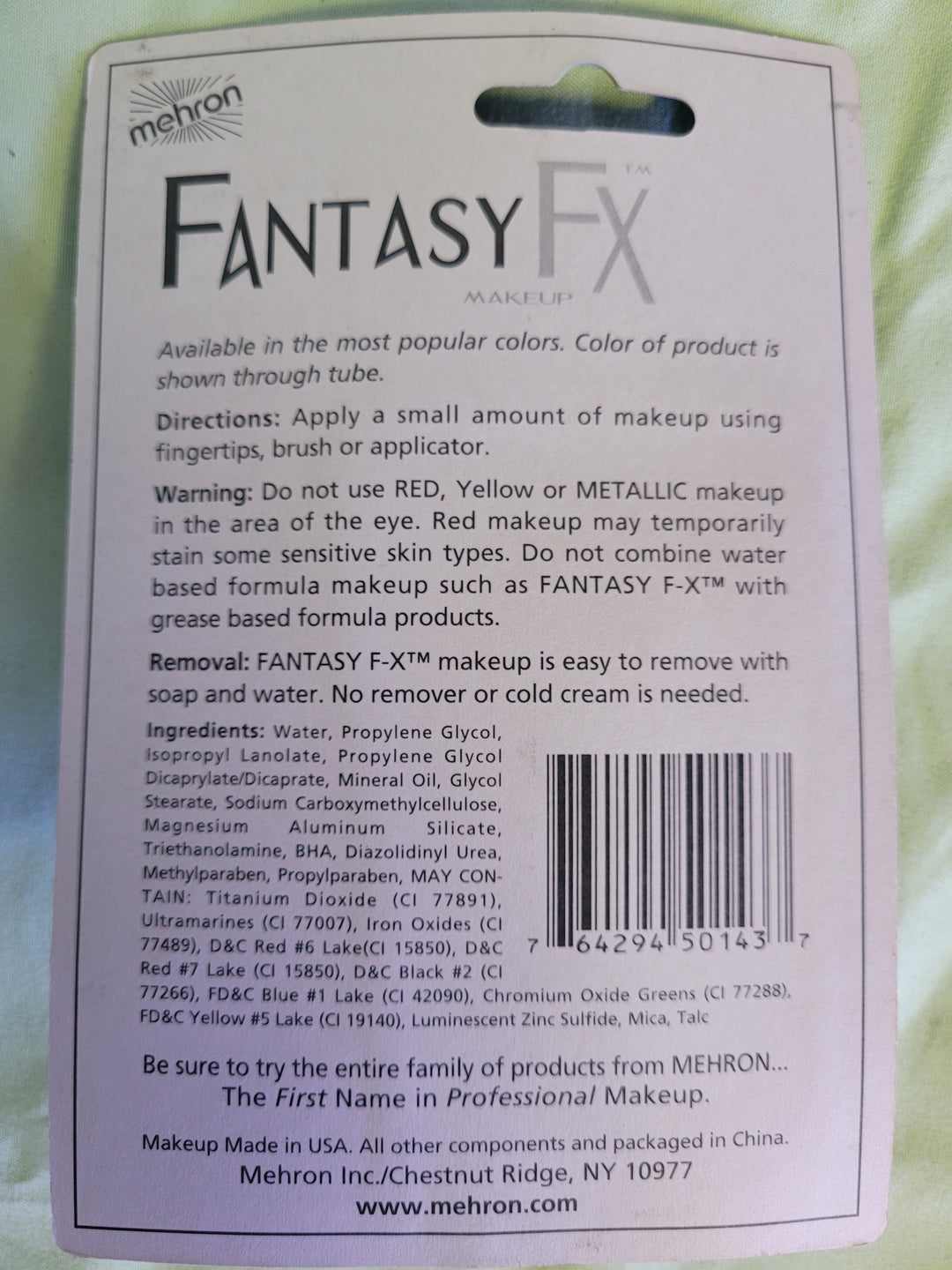 Wolfman Dark Brown Fantasy FX Cream Water Based Makeup 1 oz Mehron