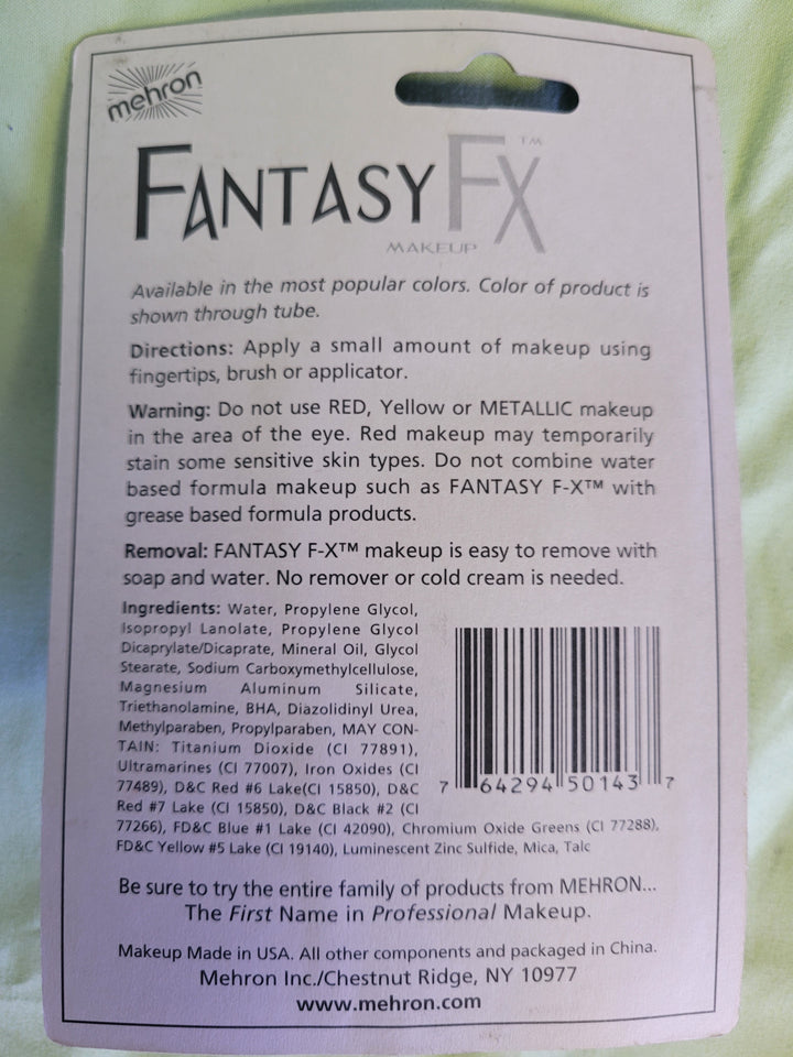 Wolfman Dark Brown Fantasy FX Cream Water Based Makeup 1 oz Mehron