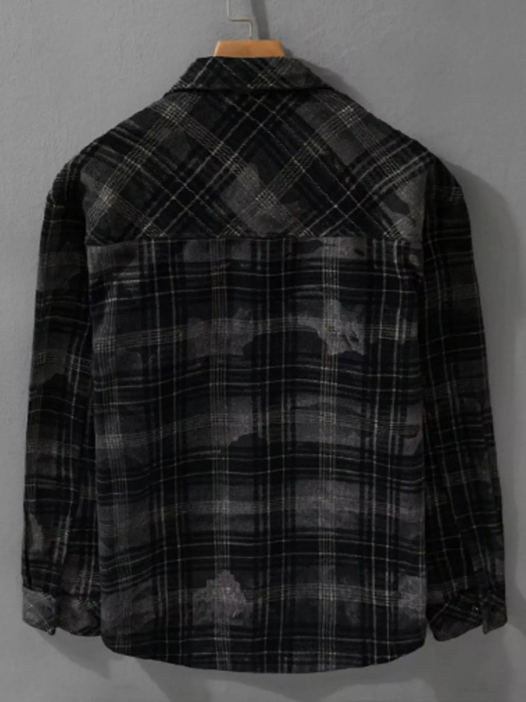 Men's Plus Size Plaid Button Up Long Sleeve Shirt