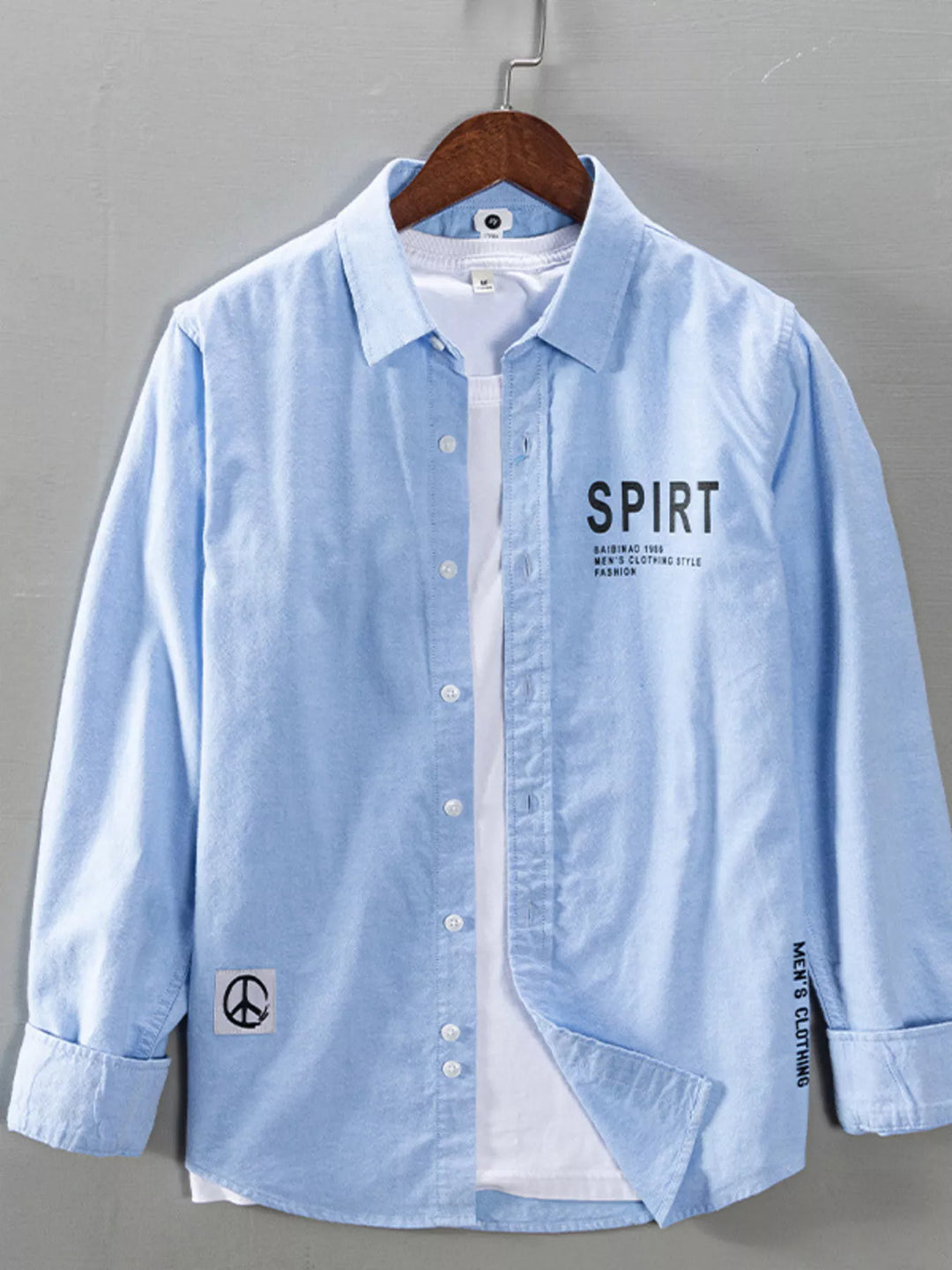 Men's Plus Size Button Up Long Sleeve Shirt
