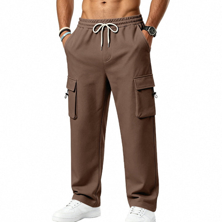 Mens Sporty-casual Multi-pocket Utility Trousers