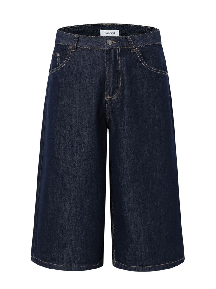 Men's Wide-Leg Denim Shorts