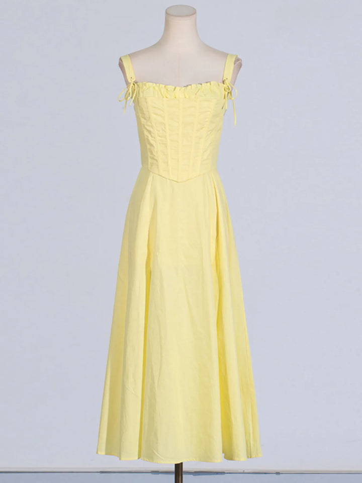 Slit Sleeveless Zip Back Midi Dress