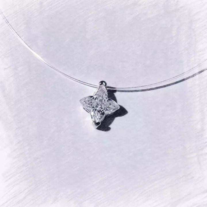 2 Carat 925 Sterling Silver Moissanite Star Pendant Necklace