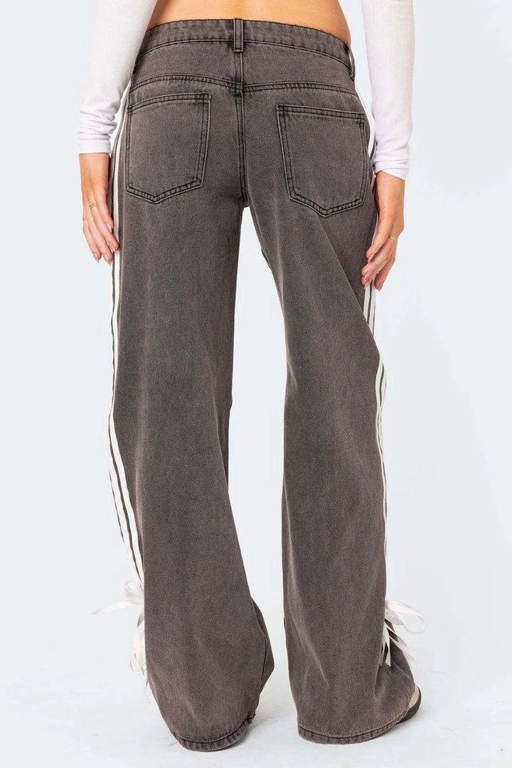 Side Striped Loose Fit Jeans