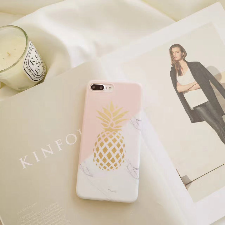 Stitching pineapple marble phone case