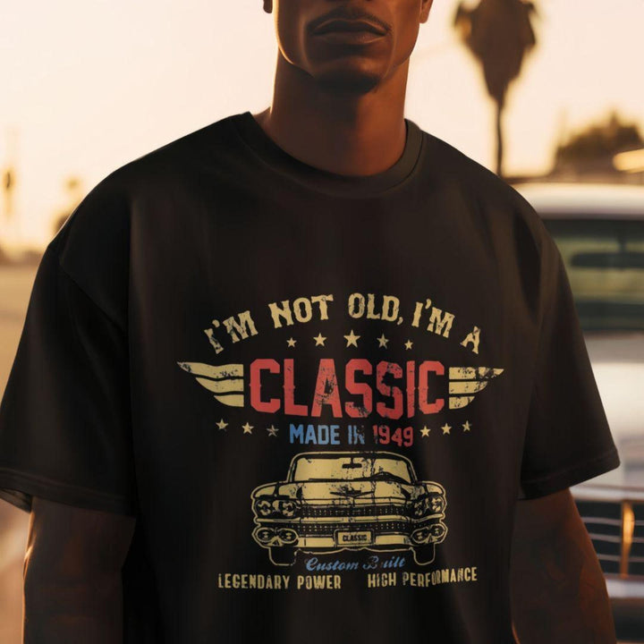 New 2025 Men's Printed T-Shirt - Black 100% Cotton Premium Tee, Durable Short-Sleeve Top