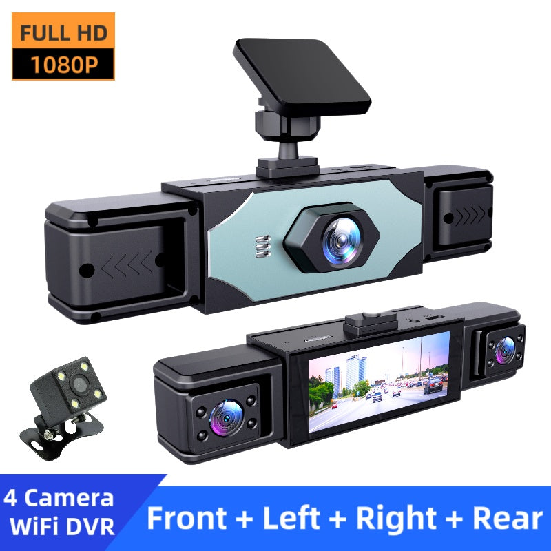 1080P High-definition Driving Recorder With Four Lenses, High-definition Night Vision, Front, Back, Left, Right Recording
