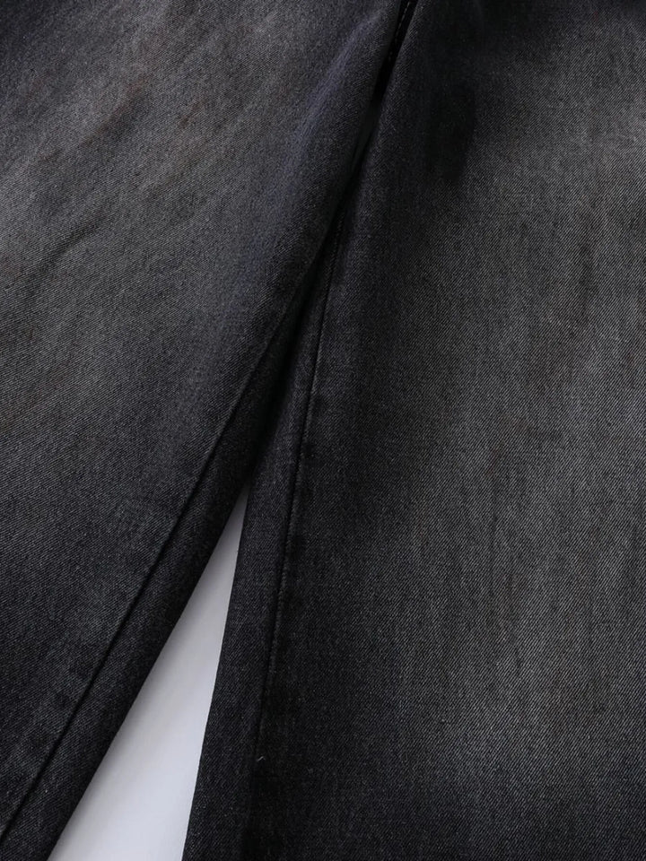 Men's Vintage Washed Wide Leg Denim Jeans