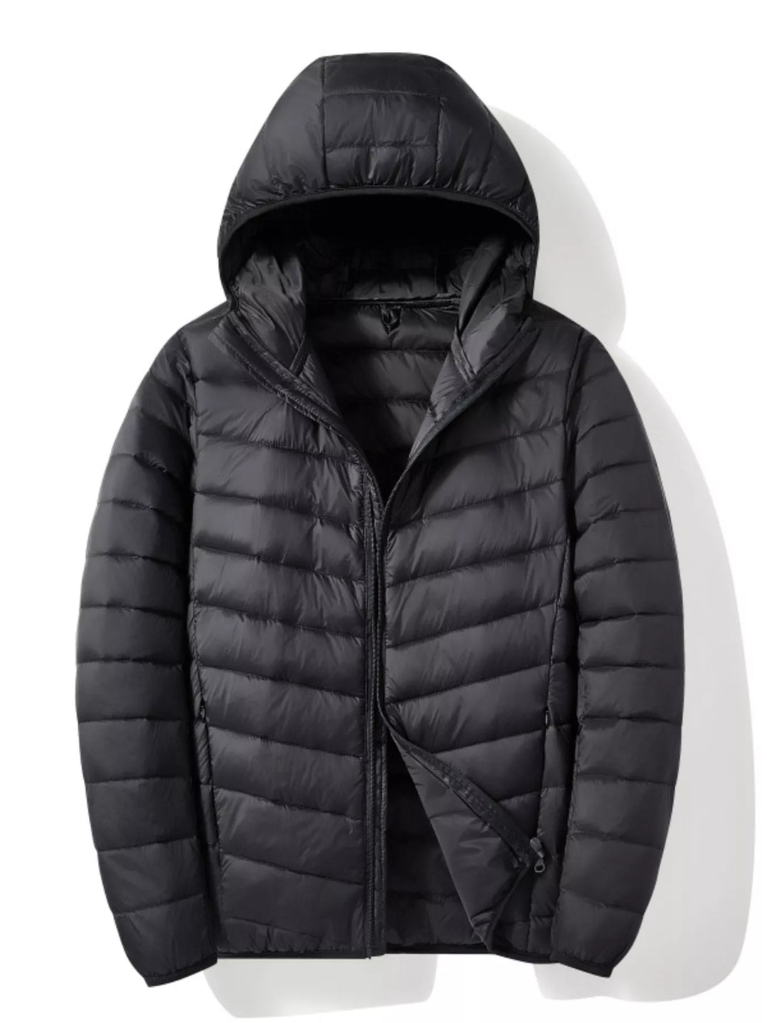 Men's Plus Size Lightweight Zip Up Puffer Jacket