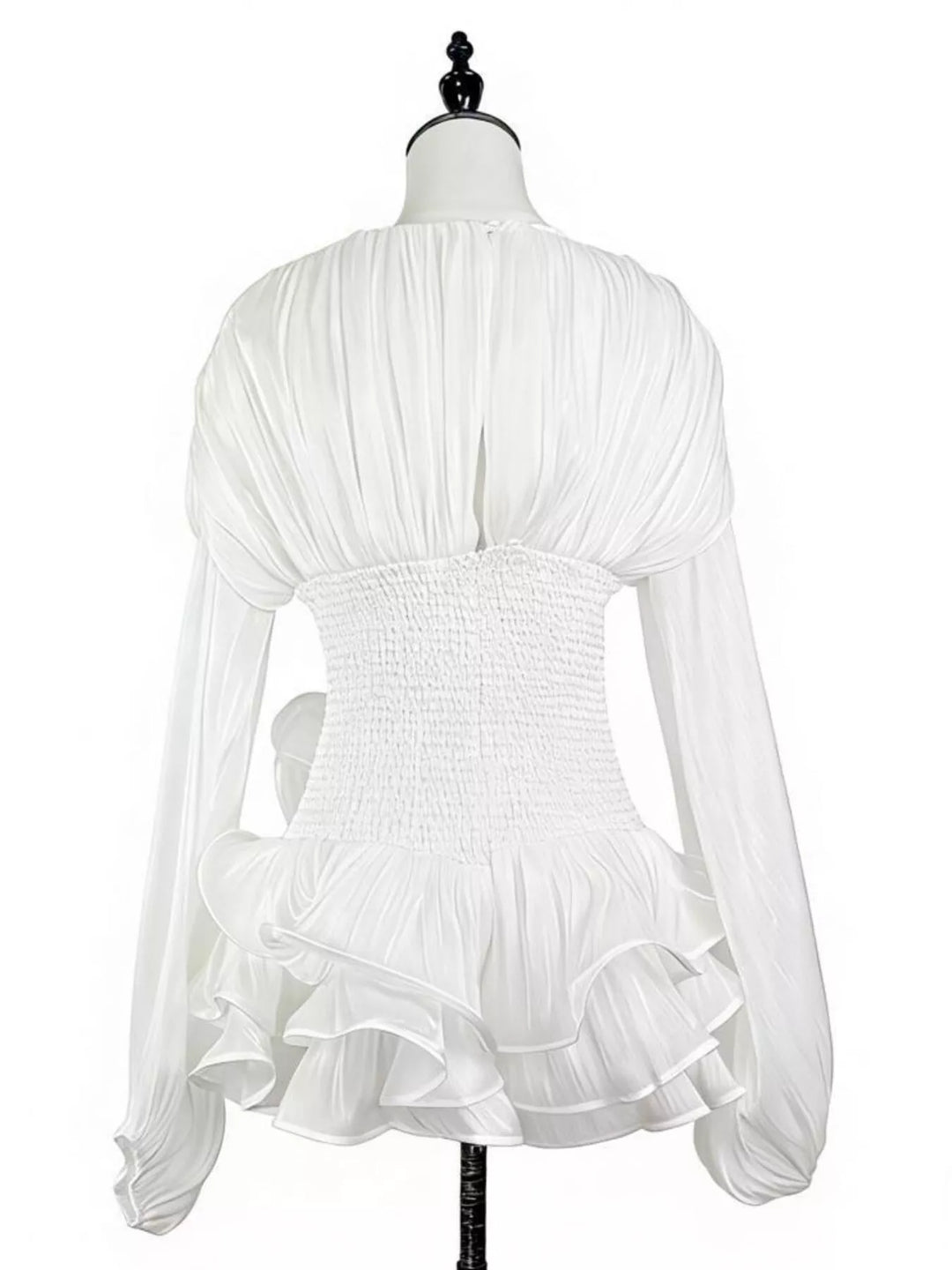 Ruffled Long Sleeve Mini Dress