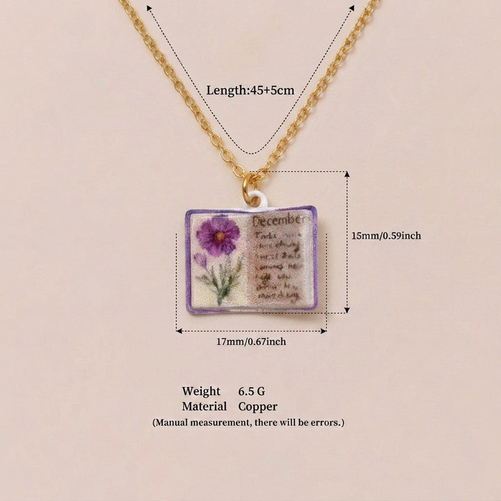 Retro Book Necklace For Women