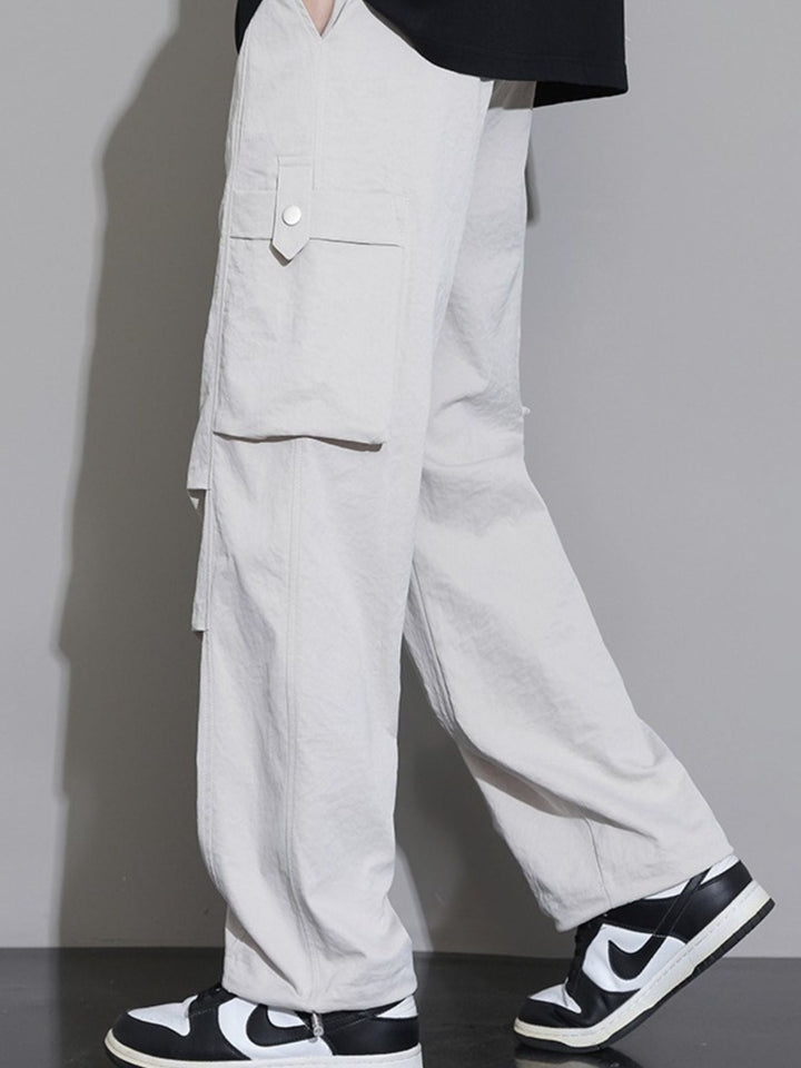 Men's Plus Size Relaxed Fit Cargo Pants with Drawstring