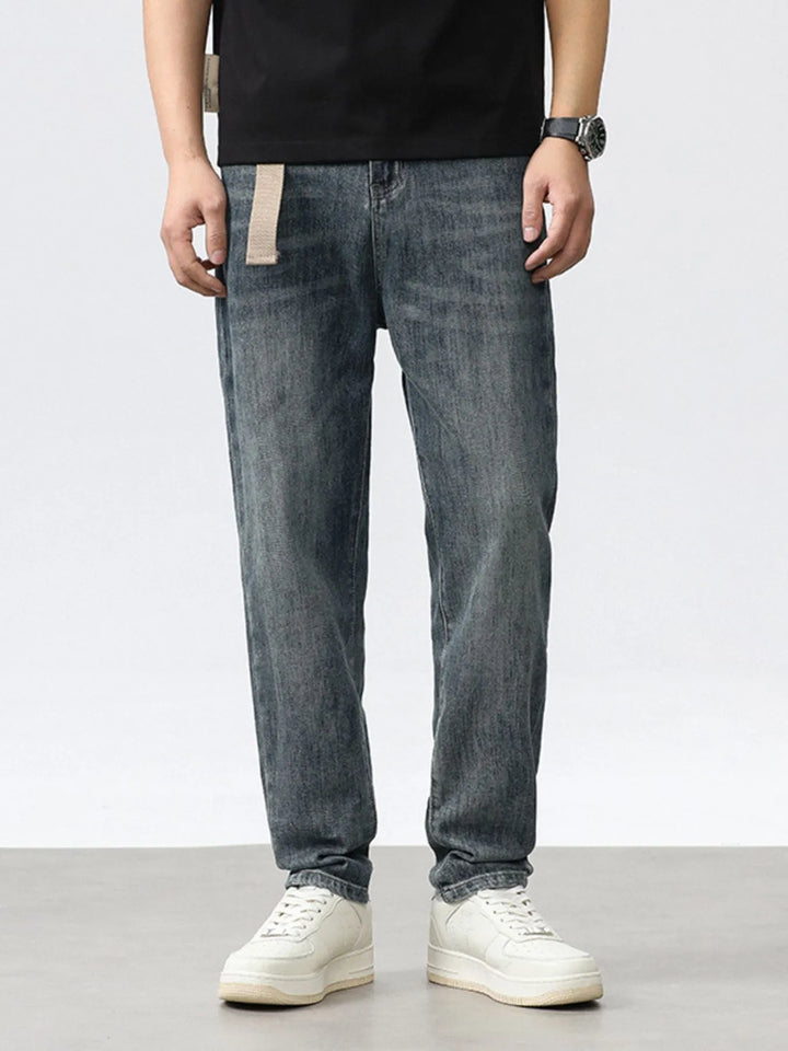 Men's Washed Relaxed Fit Wide Leg Jeans