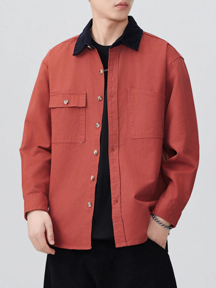 Men's Plus Size Button Up Long Sleeve Shirt