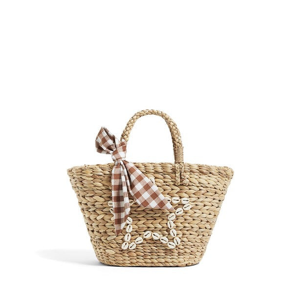 Straw Bag Woven Bag Beach Bag Summer Seaside Holiday Handmade Embroidery Mori Girl Bag