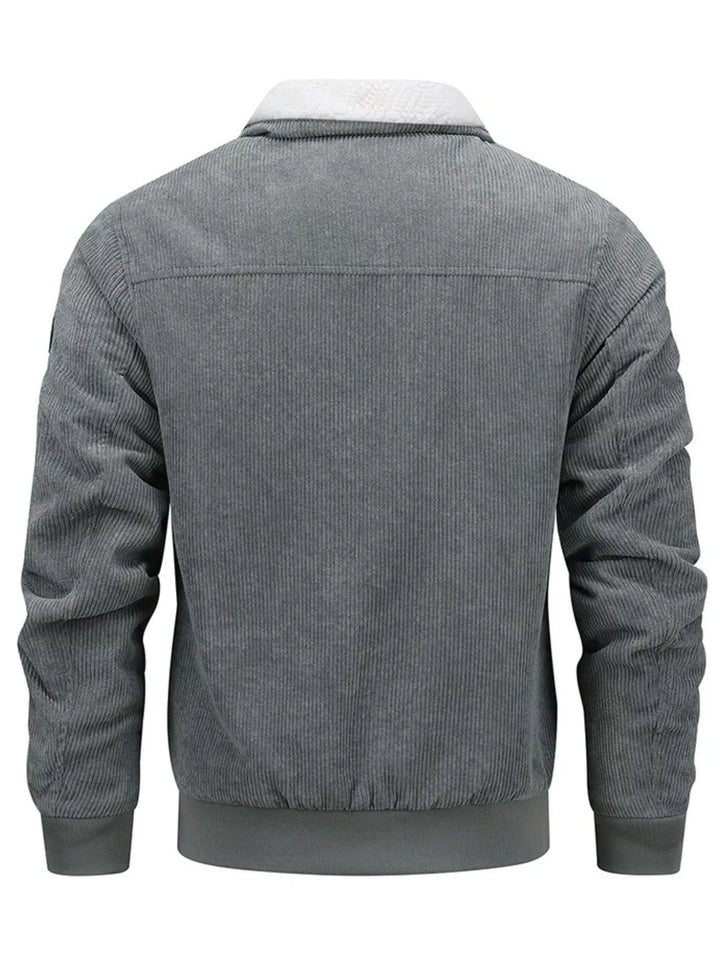 Men's Plus Size Corduroy Sherpa Lined Winter Coat