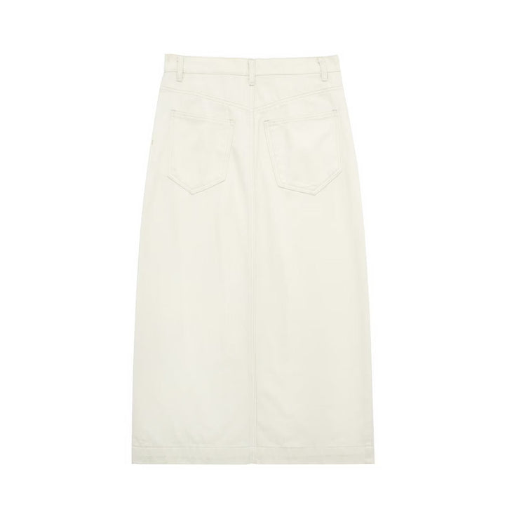 Simple Denim Skirt Women Spring Slimming A line Skirt Women