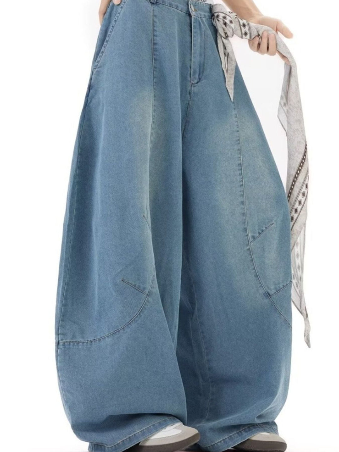 Men's Full Size Wash Wide Leg Jeans Plus Size