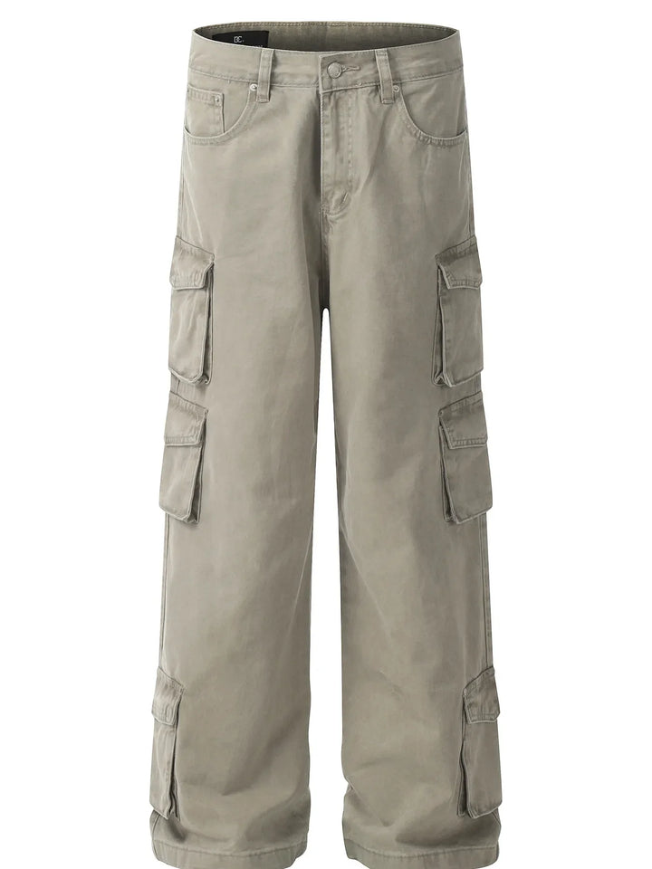 Men's Wide Leg Multi-Pocket Cargo Pants