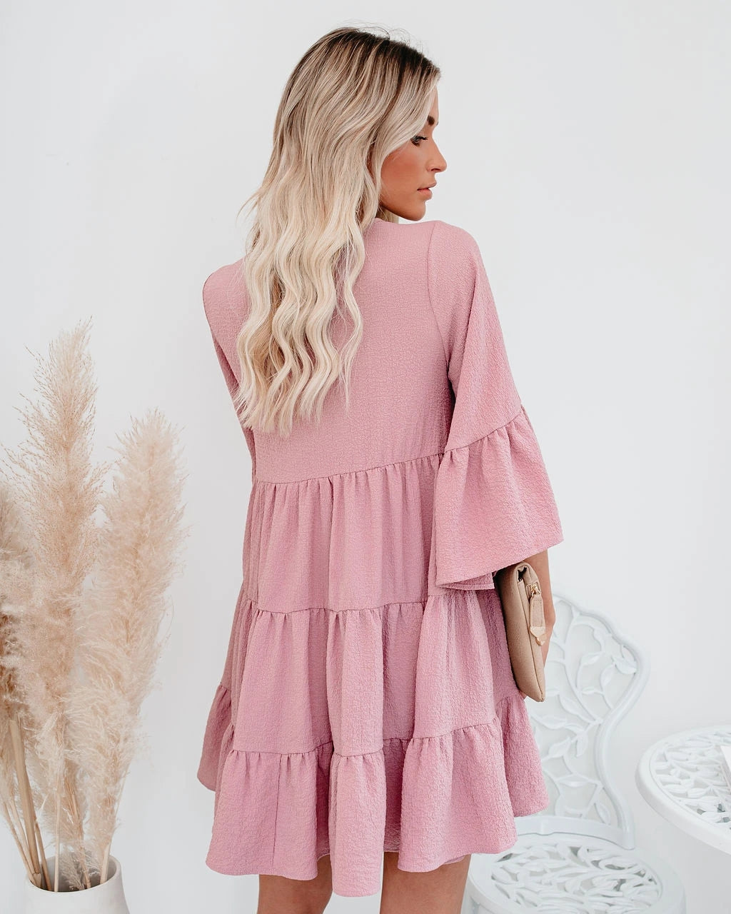 Women Summer New Lace Tassel Lace Patchwork Ruffled Dress