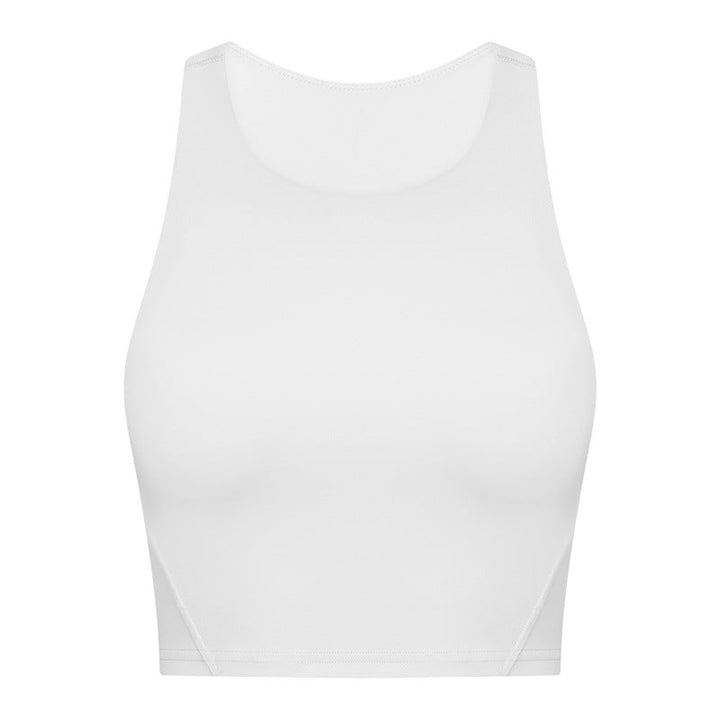 Spring Summer Pull High round Tie Chest Pad Yoga Vest Nude Feel Tight High Elastic Sports Fitness Top Women