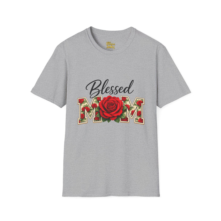 Blessed Mom rose embellished MOM T-Shirt | Mother's Day floral tee