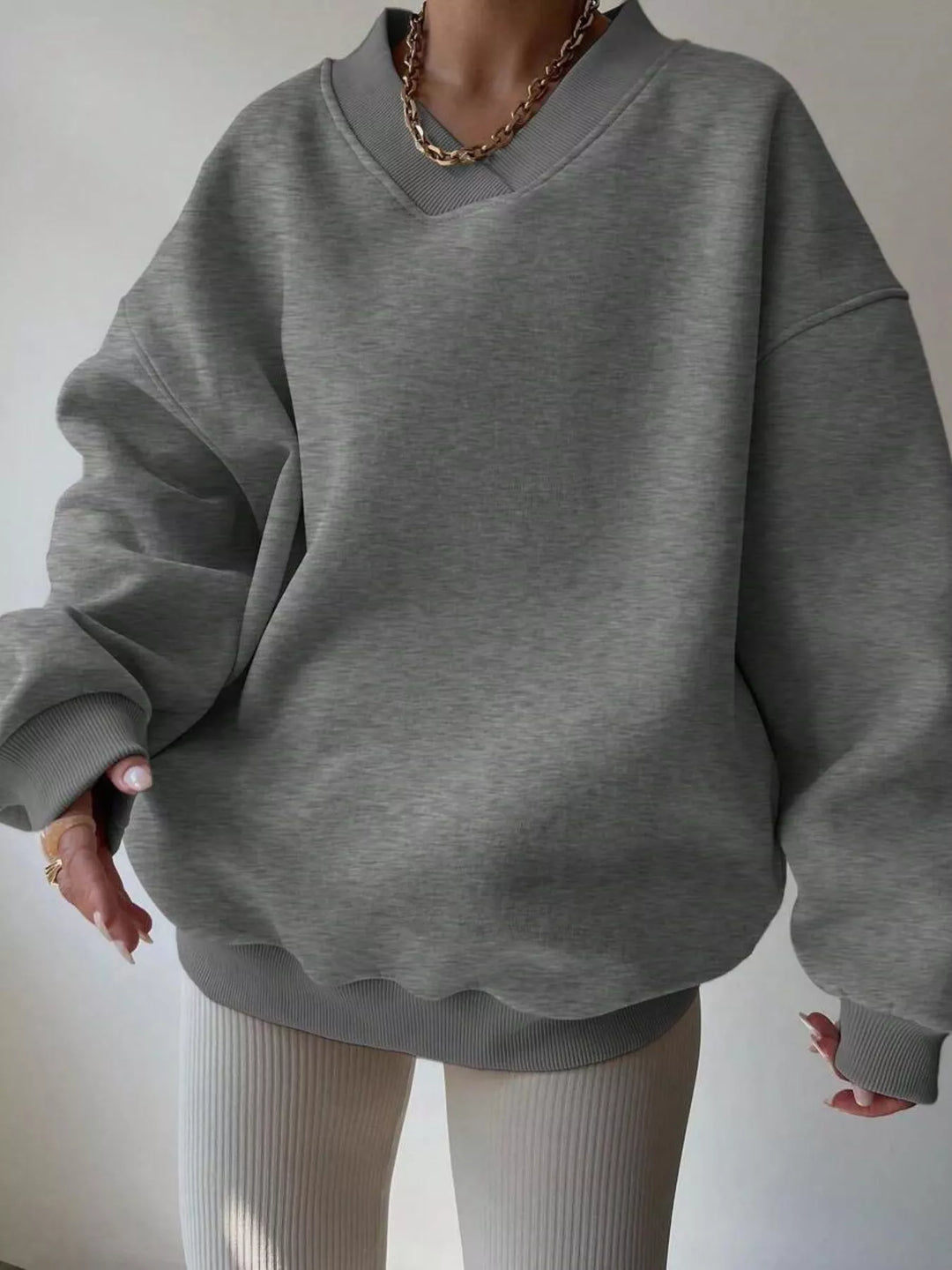 Dropped Shoulder Long Sleeve Oversized Sweatshirt