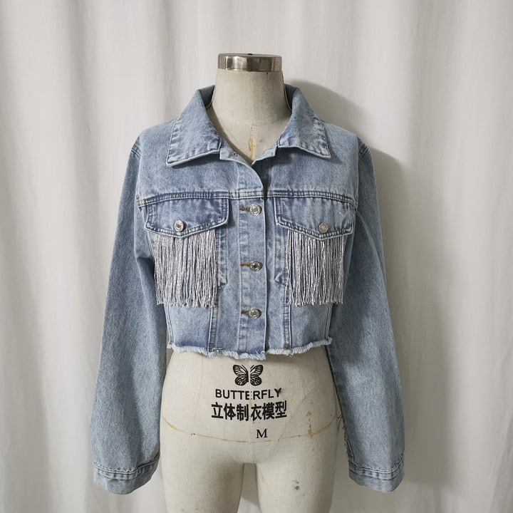 Denim Jacket Women Tassel Stitching Do the Old Cowboy Jacket Women