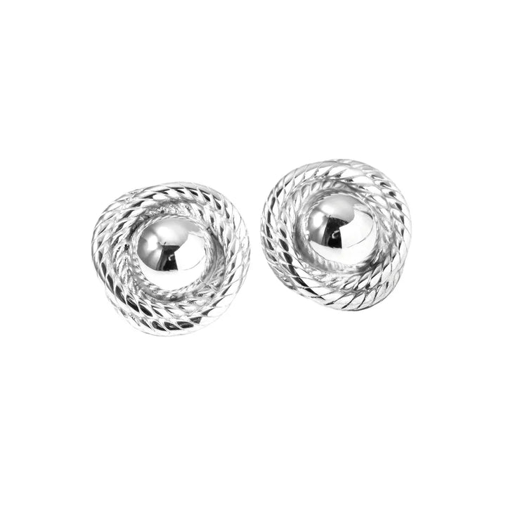 Twisted Rope Circle Stud Earrings