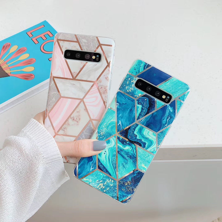 Electroplated mosaic marbled case