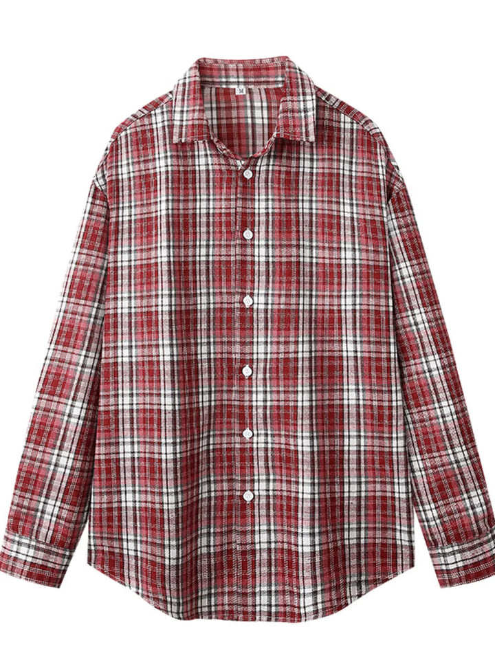 Men's Plus Size Casual Plaid Button Up Shirt